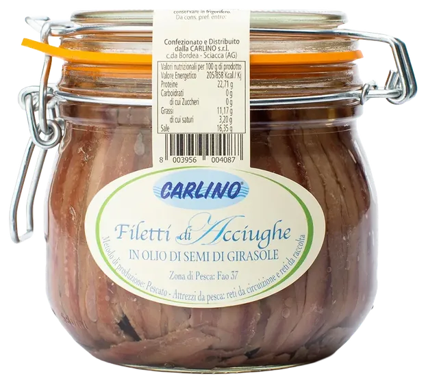 Filetti di acciughe 580 g, Carlino