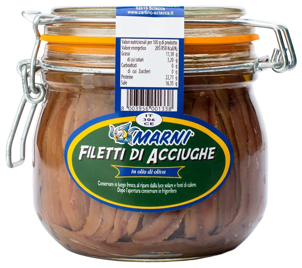 Filetti di acciughe in olio di oliva 550 g, Marni