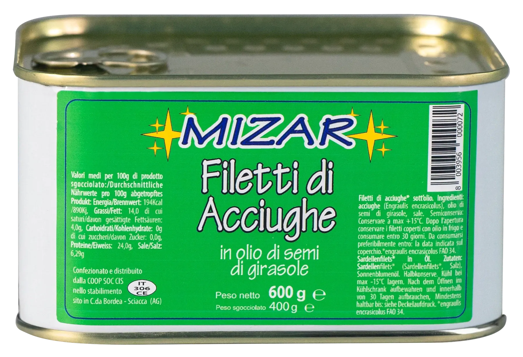 Filetti di acciughe 600 g, Mizar