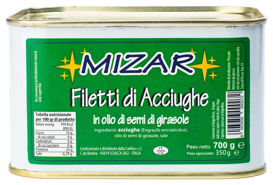 Anchovy fillets 700 g, Mizar