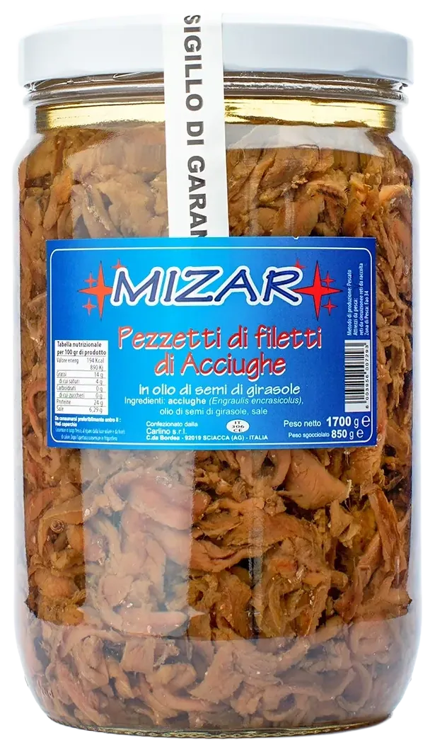 Pezzetti di filetti di acciughe 1700 g, Mizar